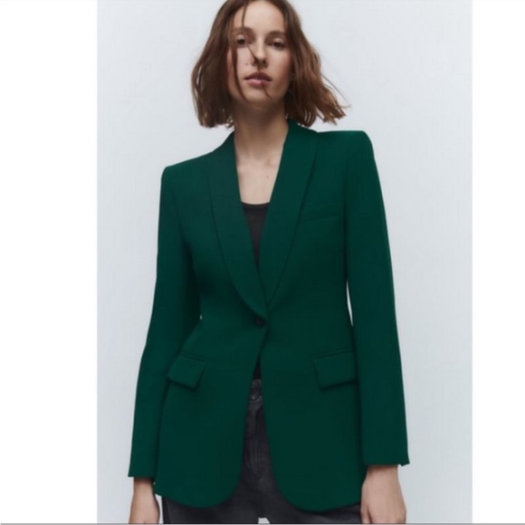 Zara Jackets & Blazers - Zara Green Tuxedo Style Blazer S